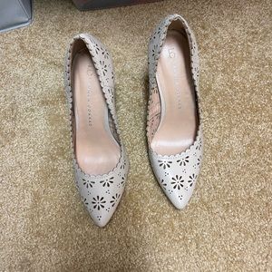 NWOT Lauren Conrad Nude Floral Cutout Heels